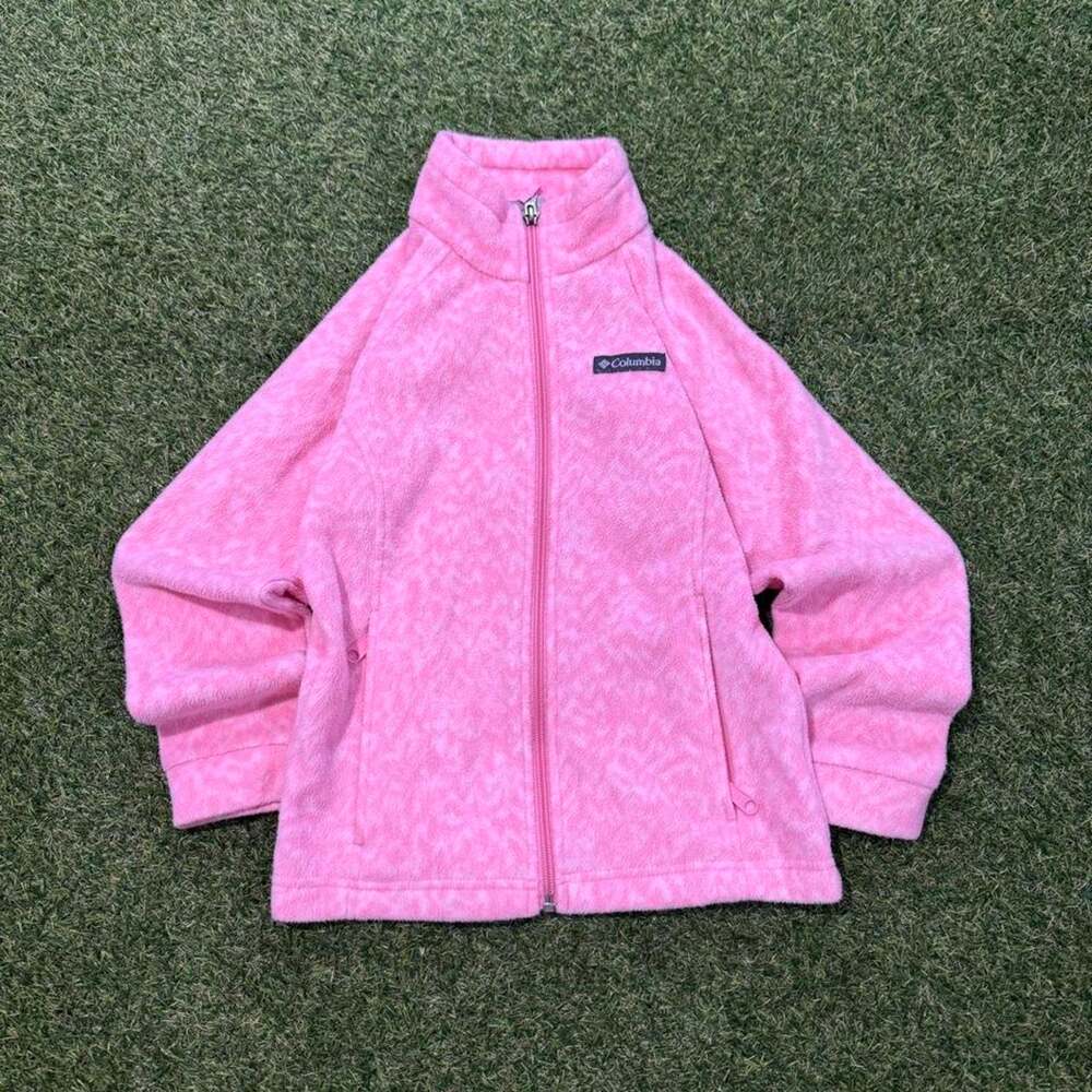 Pink columbia fleece jacket with